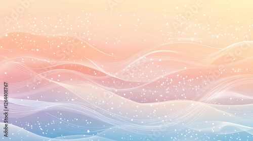 Pastel Waves Abstract Background Design With White Specks