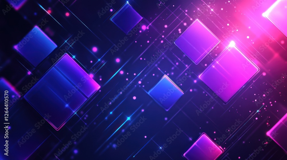 A high-tech futuristic theme, where glowing cyan and violet square pixels flow across a sleek background. A high-tech futuristic theme, where glowing cyan and violet square pixels flow across a sleek background.