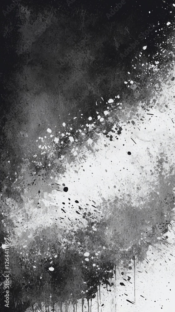 Obraz premium Black and white grunge. Distress overlay texture. Abstract surface dust and rough dirty wall background concept. Worn, torn, weathered effect. 