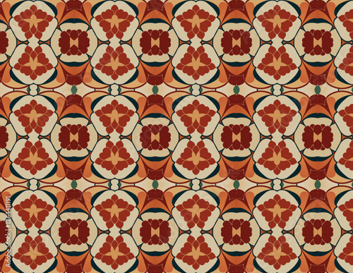 Energetic Mix of Orange, Blue and Green Patterns