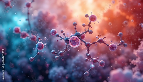 Microscopic View of Intricate Molecular Structures and Cellular Processes