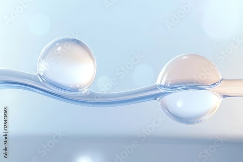 Essence of Moisture Retention - 3D Rendering of Colorful Collagen Bubbles Reflecting Prism Hues