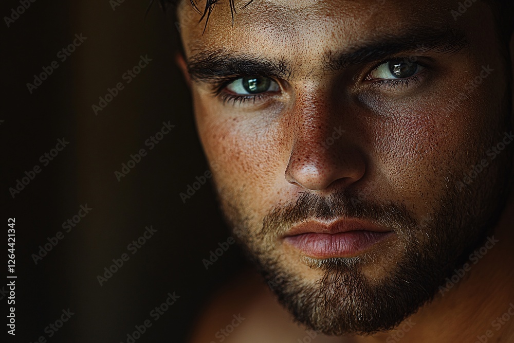 Obraz premium A Close Up Portrait Of A Young Mans Face