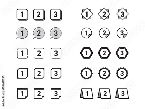 シンプルな数字のアイコンセット
