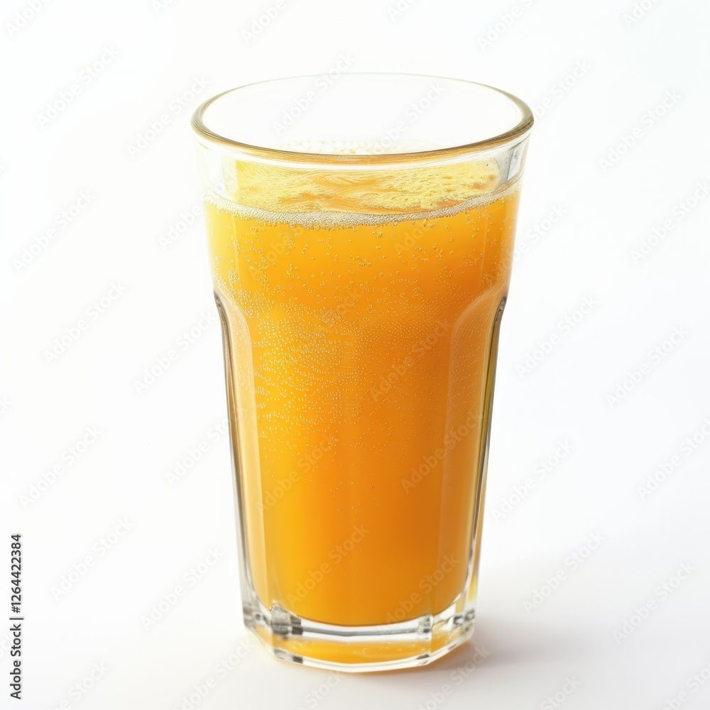 Orange juice glass on white background - Healthy food and drink (Selective focus) Orange juice glass on white background - Healthy food and drink (Selective focus)