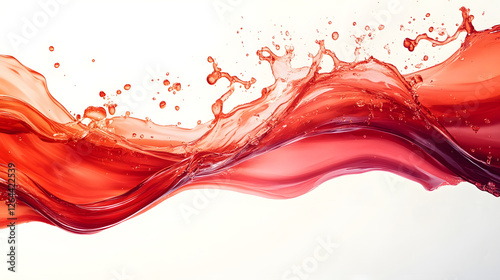 Vibrant Red and Orange Fluid Splash with Dramatic Motion and Energy  Abstract digital showcasing a dynamic turbulent flow of color and light creating a captivating and visually striking composition