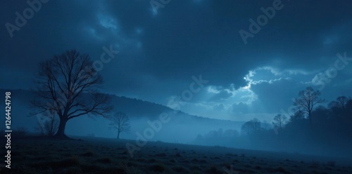 Whispy gray mist on inky night, soft focus, eerie silence, abstract watercolor
