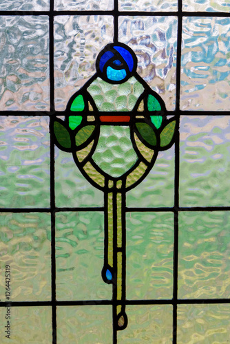 Wallpaper Mural Art Nouveau style stained glass window Torontodigital.ca