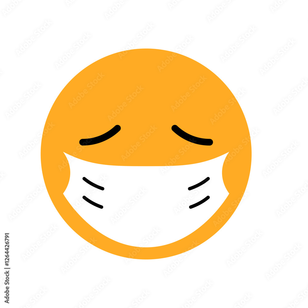 Obraz premium sick face emoticon