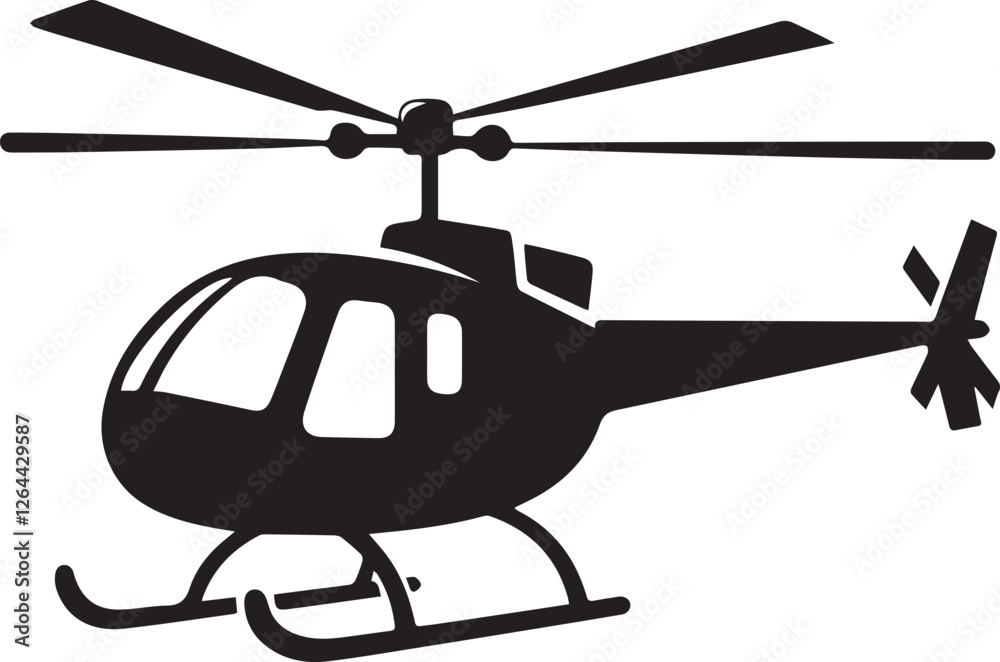Obraz premium A simple helicopter silhouettes vector style with white background