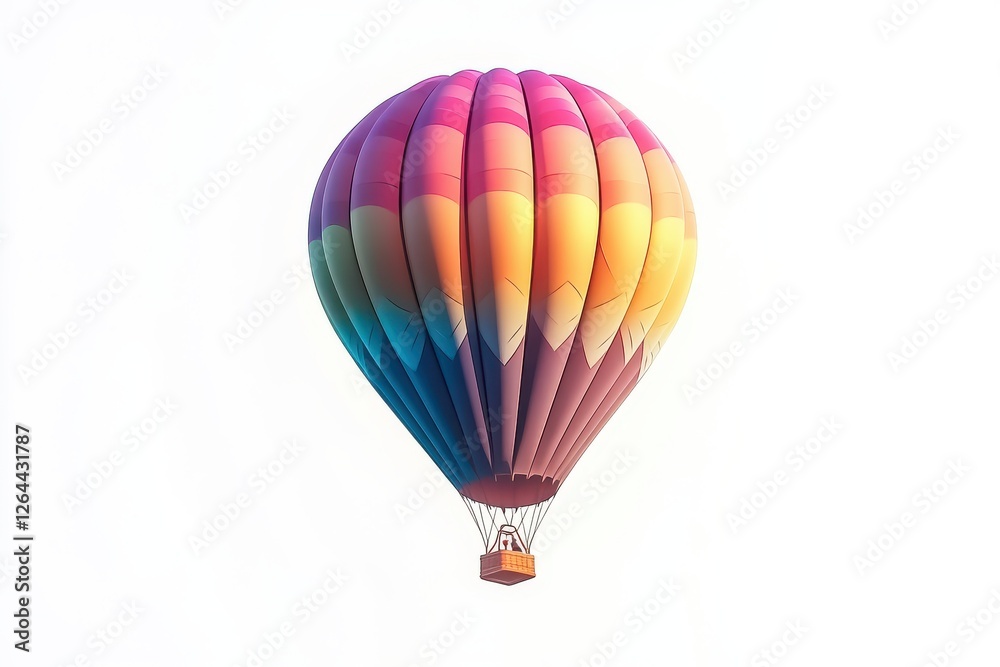Obraz premium Vibrant hot air balloon isolated isolated on white background