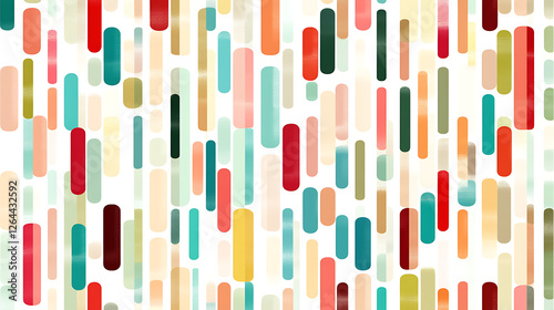 Abstract Colorful Rectangular Pattern Design with Rounded Corners on White Background Creation