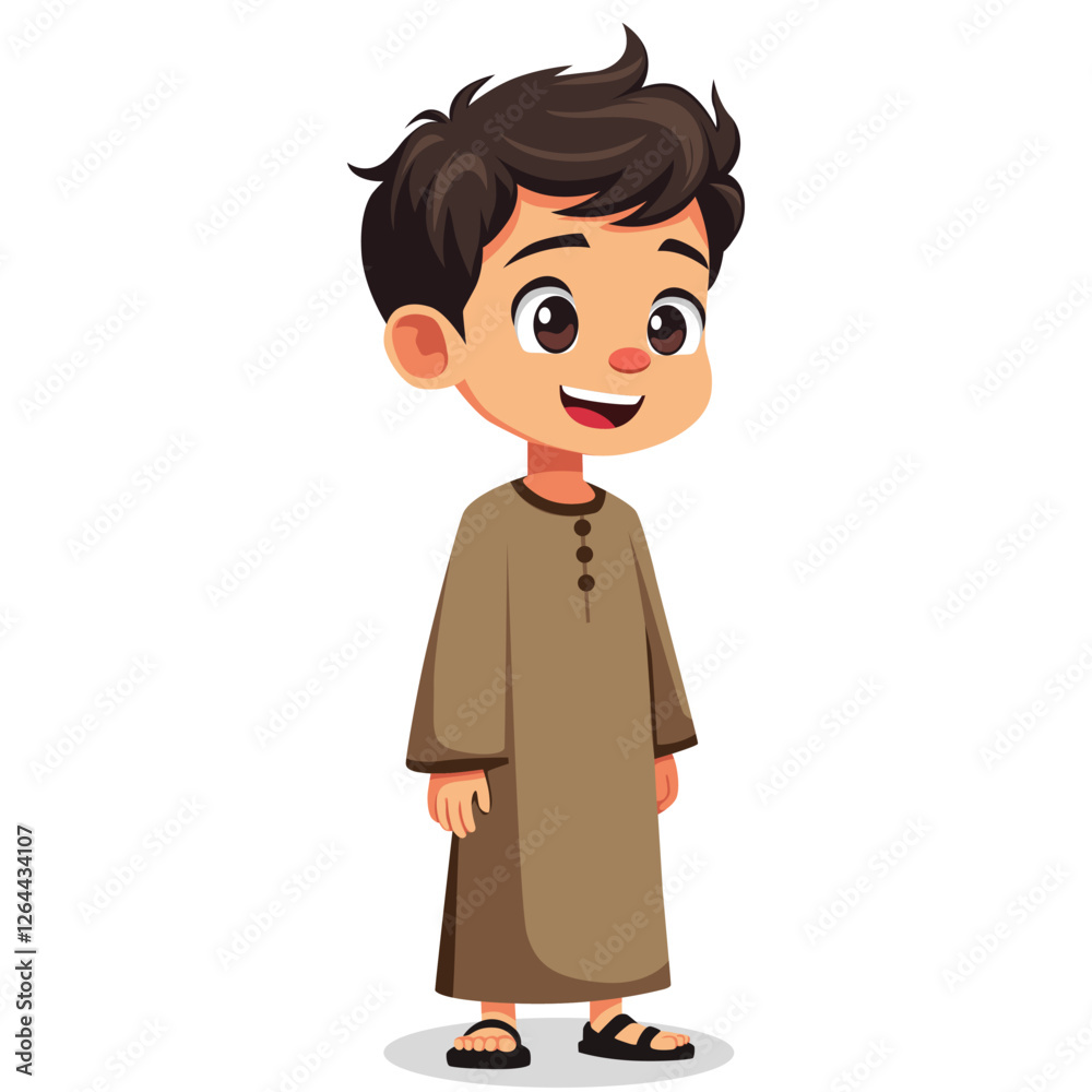 cartoon illustration cute islamic boy vector design cartoon illustration cute islamic boy vector design