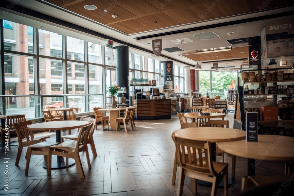 Fototapeta premium Restaurant cafeteria furniture table.