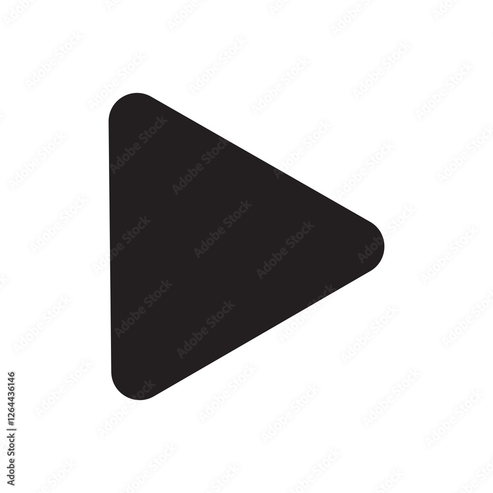 Play button icon. Black Play button icon on white background. Vector illustration Play button icon. Black Play button icon on white background. Vector illustration