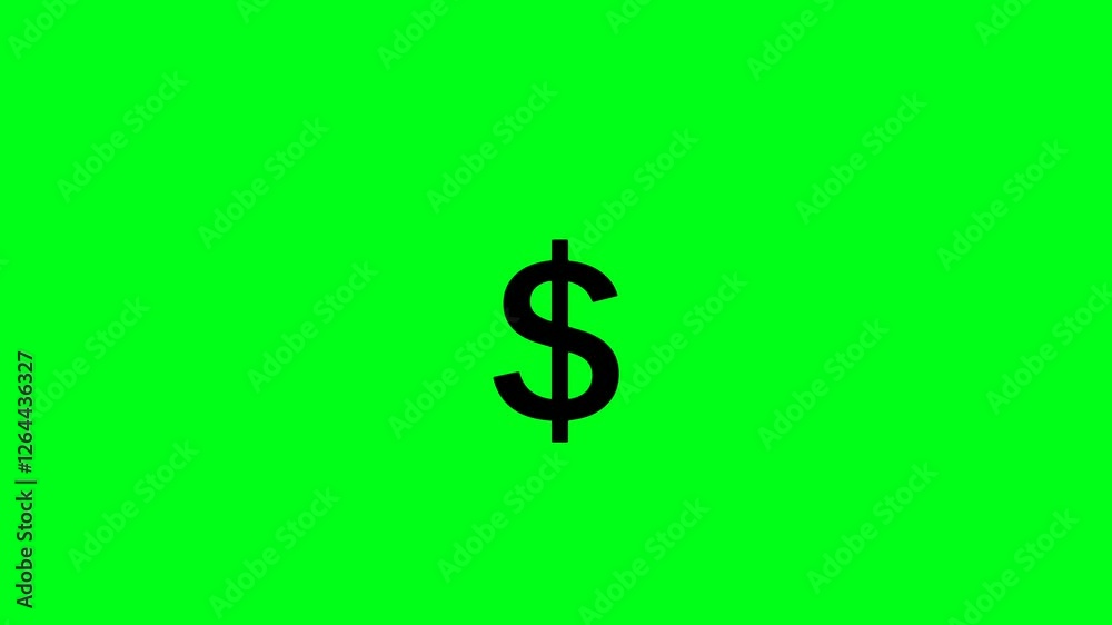 Animated dollar symbol bouncing on a green screen, perfect for finance, money, and business projects Animated dollar symbol bouncing on a green screen, perfect for finance, money, and business projects