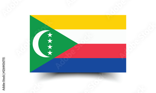 Free Download Comoros flag. Flag of Comoros. The official ratio. Flag icon. Standard color. Standard size. A rectangular flag. Computer illustration. Digital illustration. Vector illustration. - GFXLoad