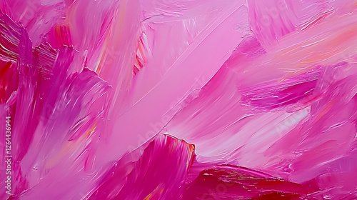 Abstract Strokes of Soft Pink Hues with Dynamic Impasto Brushwork Technique Displaying Vivid Texture photo