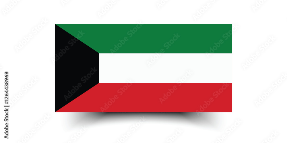 Kuwait flag. Flag of Kuwait. The official ratio. Flag icon. Standard color. Standard size. A rectangular flag. Computer illustration. Digital illustration. Vector illustration. Kuwait flag. Flag of Kuwait. The official ratio. Flag icon. Standard color. Standard size. A rectangular flag. Computer illustration. Digital illustration. Vector illustration.