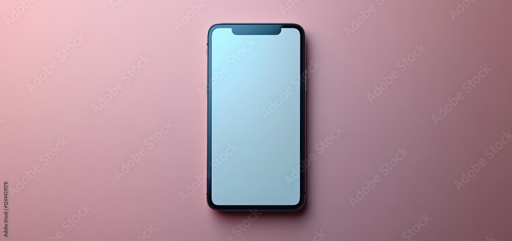Smartphone Mockup: Blank Screen on Pink Background Smartphone Mockup: Blank Screen on Pink Background
