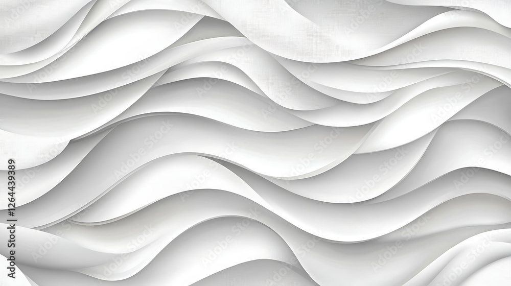 Obraz premium Abstract White Waves Elegant Modern Background Artistic Design Backdrop Neutral Curves Swirls Texture