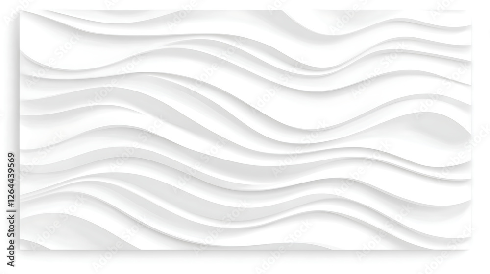 Abstract White Wavy Panel Wall Background Design With Gentle Shadows and Artistic Renderings Abstract White Wavy Panel Wall Background Design With Gentle Shadows and Artistic Renderings