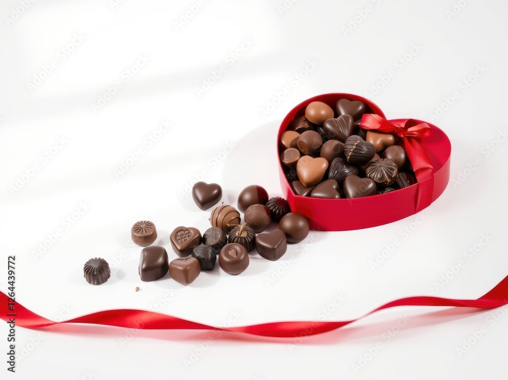 Obraz premium Heart Shaped Box of Assorted Chocolate Candies