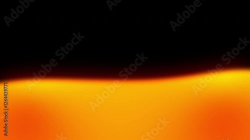 Abstract loop able flowing orange liquid wavy shapes on black background. Seamless looping glowing retro waves grunge motion design. Video animation.