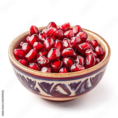 Juicy Red Pomegranate Seeds in Rustic Bowl Healthy Antioxidant Rich Food Delicious Vitamin C Natural Organic Superfood Fresh Pomegranate Arils Vibrant