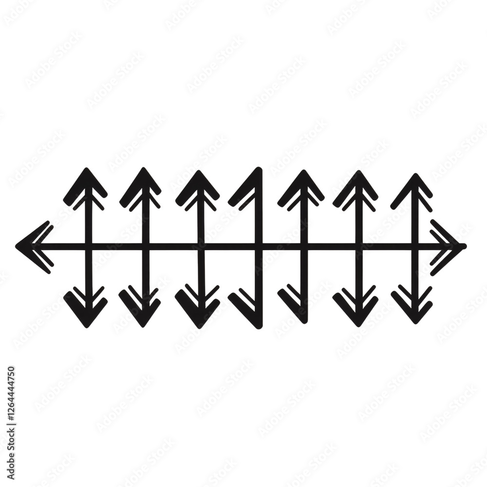 A black and white vector graphic of a row of arrows pointing right, on an isolated background. transparent, alpha background png A black and white vector graphic of a row of arrows pointing right, on an isolated background. transparent, alpha background png