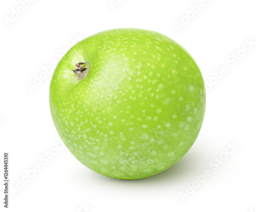 Green gaanny smith apple on white