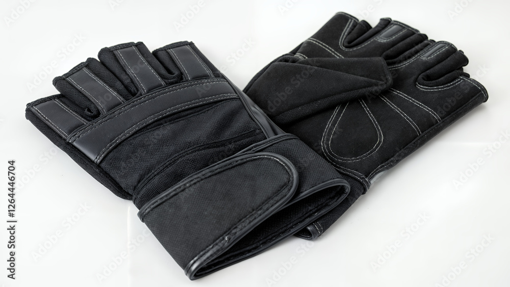 Naklejka premium black leather gloves