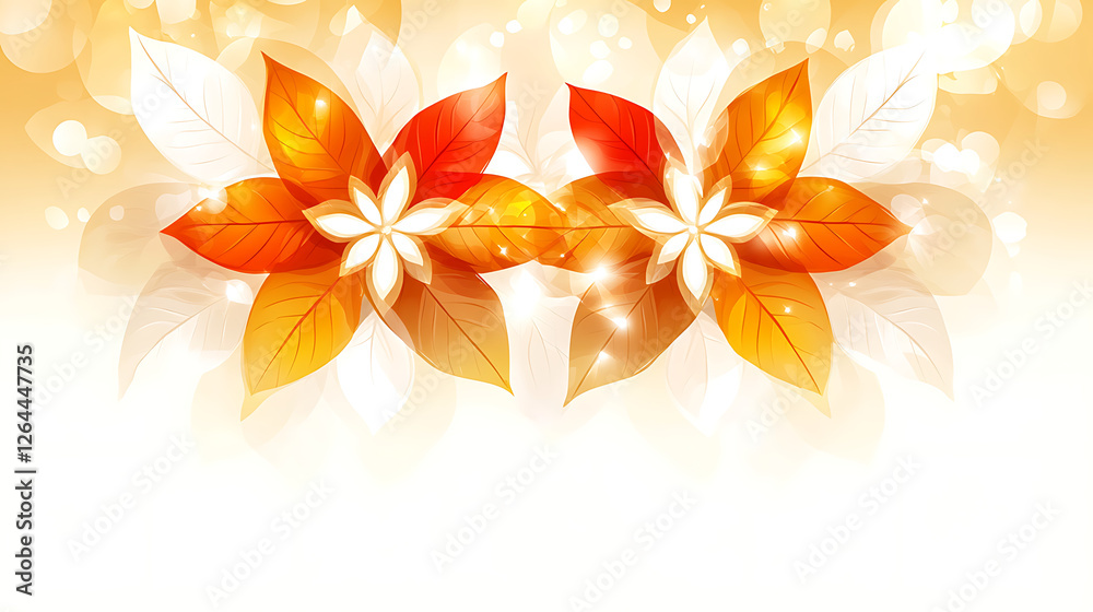 Obraz premium Autumnal Floral Display with Decorative Ornate Elements and Warm Tones for Seasonal Aesthetics