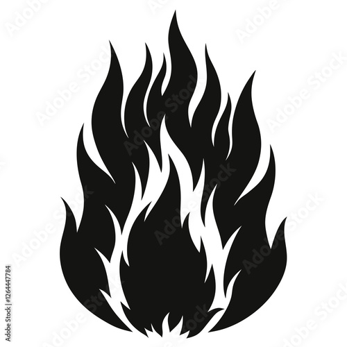 silhouette vector of burning flames