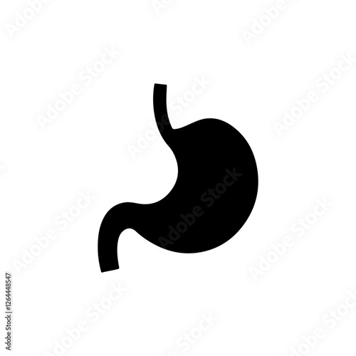 Black Healthy stomach silhouette vector illustration on white background