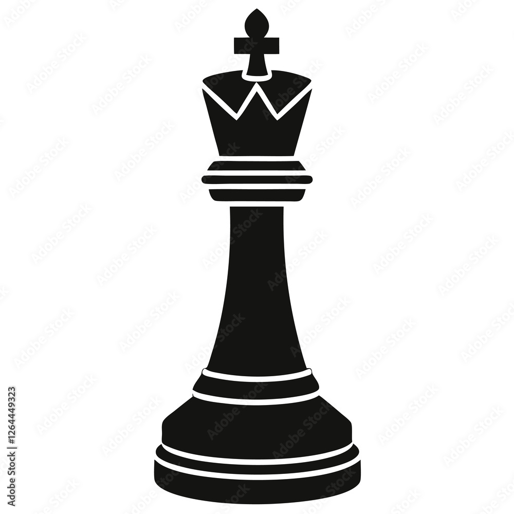 silhouette vector of chess king icon silhouette vector of chess king icon