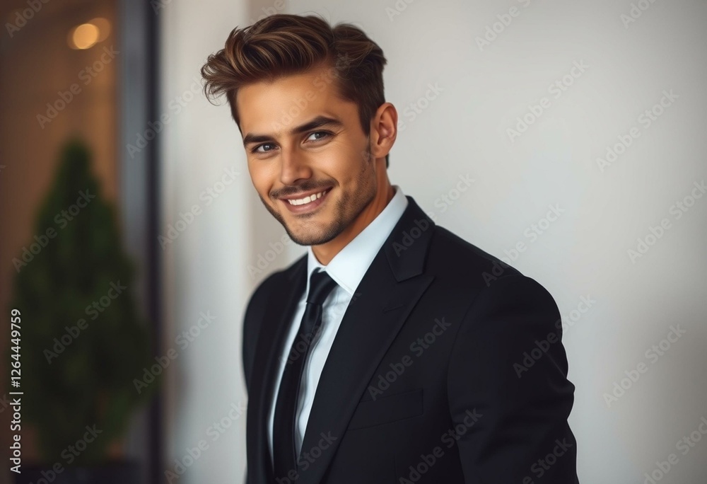 Portrait of a glamorous man with a charming smile Portrait of a glamorous man with a charming smile