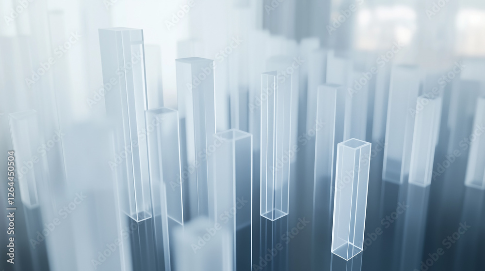 Frosted Glass 3D Rendering of Abstract Financial Growth Concept with Soft Overhead Lighting, Representing Corporate Profits and Economic Expansion in a Minimalist Stock Photo Style Frosted Glass 3D Rendering of Abstract Financial Growth Concept with Soft Overhead Lighting, Representing Corporate Profits and Economic Expansion in a Minimalist Stock Photo Style