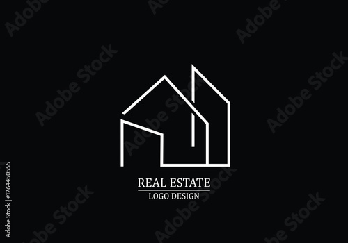 Minimalist home logo with building / house logo for real estate business