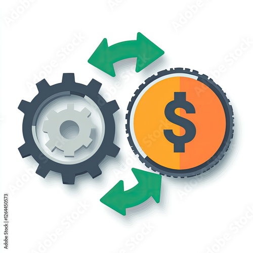 Financial Gear; Generating Revenue; Business; Investment; White Background photo