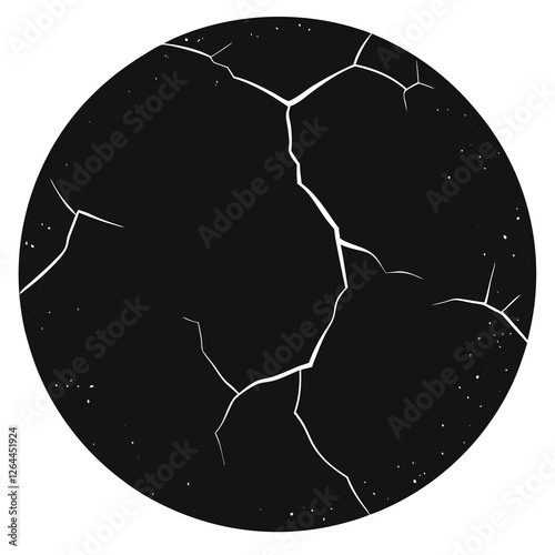 vector of a cracked round shape with rough edges