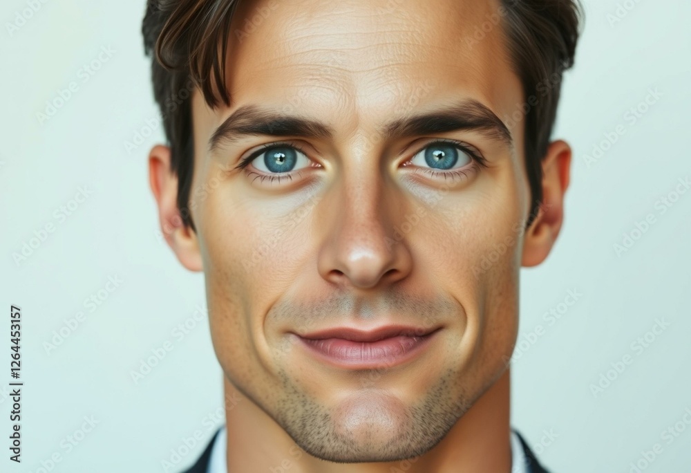 Obraz premium A glamorous man with a strong jawline and piercing blue eyes
