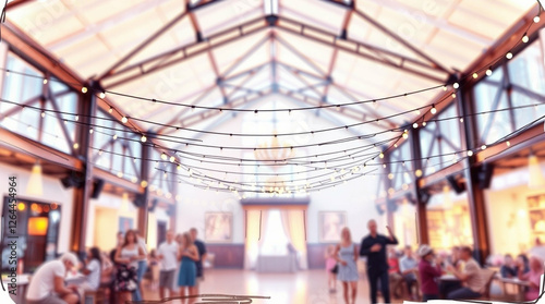 Hand-drawn sketchnote of dreamy party with string lights and high ceilings photo