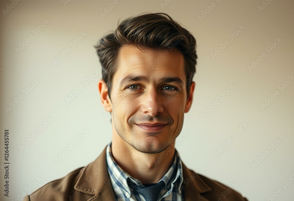 Retro style portrait of a man in natural light Retro style portrait of a man in natural light