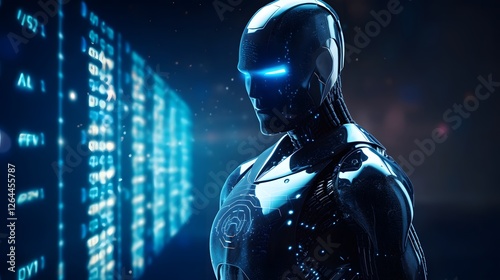 Futuristic AI Powered Cyber Security Firewall Protection System for Digital Infrastructure  High tech digital security technology with intelligent data monitoring threat analysis photo