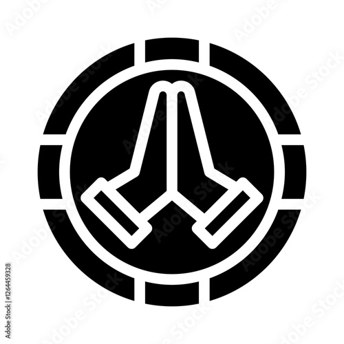 prayer hands glyph icon