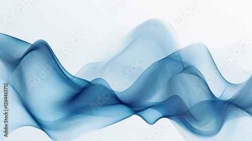 soothing ocean waves with gradient blue lines abstract watercolor background