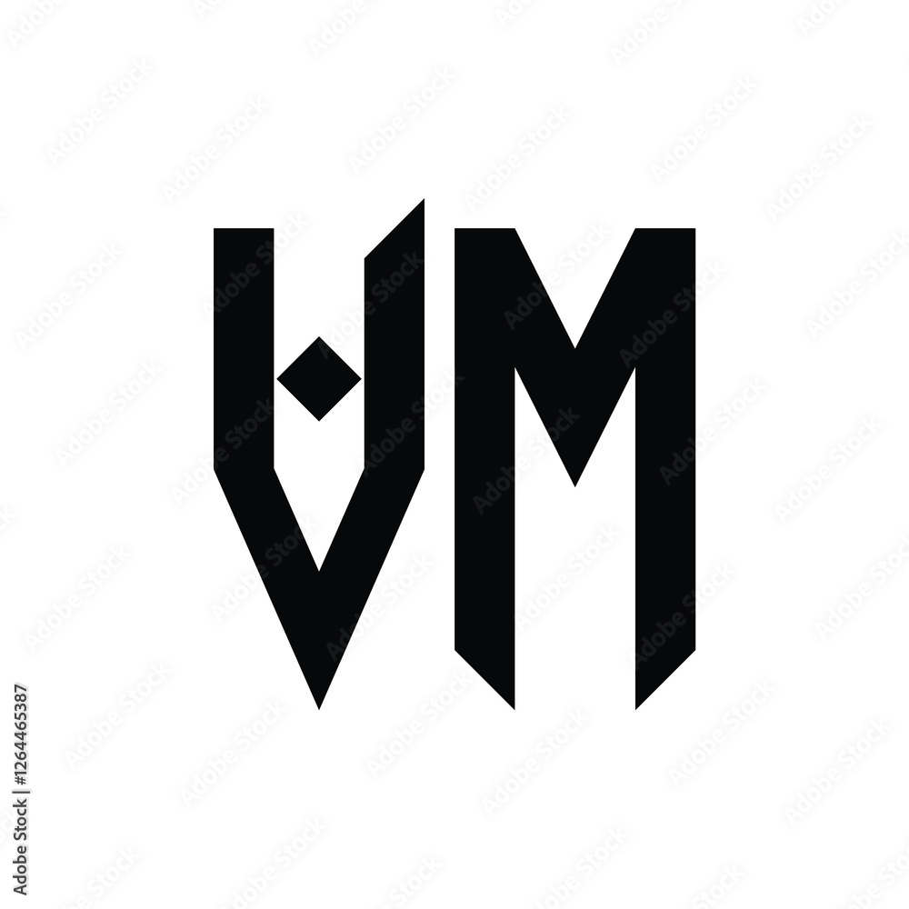 VM monogram logo design letter text name symbol monochrome logotype alphabet character simple logo VM monogram logo design letter text name symbol monochrome logotype alphabet character simple logo