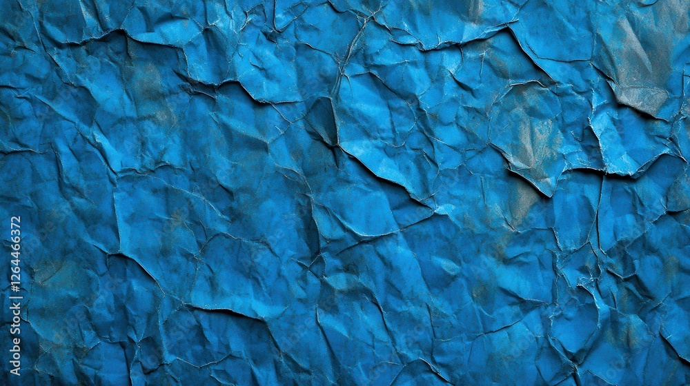 Fototapeta premium Crumpled Blue Paper Texture Background (20)