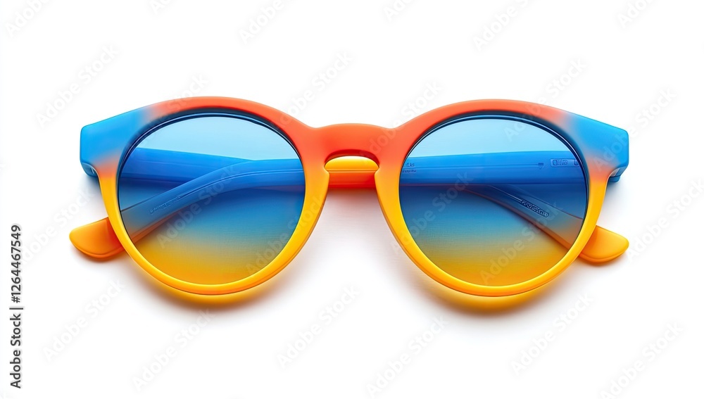 Fototapeta premium Colorful kid's sunglasses on white background